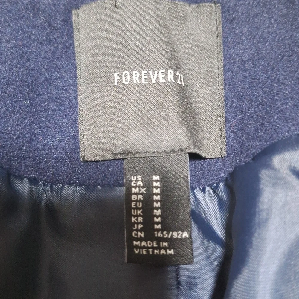 Forever 21 Med blue/ Grey coat with 2 front pockets